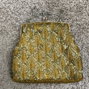 Vintage Gold beaded evening bag